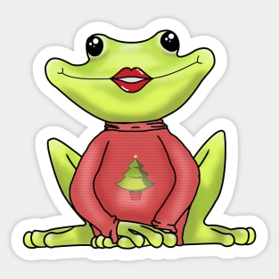 kiss all the frogs in a christmas sweater Sticker